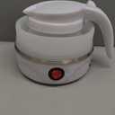 UpdateClassic Small Travel Foldable Electric Kettle, 0.6L Portable Collapsible Hot Water Boiler For Coffee Tea (White)