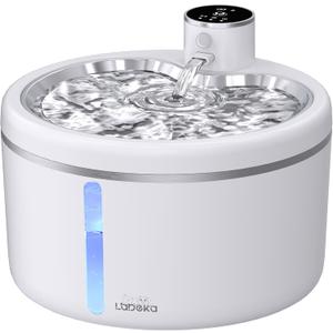 Wireless Cat Water Fountain with [Stainless Steel Tray], 102oz/3L Pet Water Fountain for Cats Inside, Cat Fountain for Drinking with Motion Sensor, Ultra Quiet Pump, Cats & Dogs Gifts (102oz+2Filters)