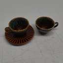 2 oz Espresso Cups Set of 2, Ceramic Cappuccino Cups with Saucers, Durable Porcelain Tea Set & Modern Coffee Cup Collection, Coffee Lover Gifts, Glazed Blue