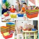 Sherr 60 Pack Classroom Storage Basket Small Plastic Basket for Organizing Crayon Pencil Container Storage Bin Tray Holder for Paper Shelf Back to School Office Supply 6.1"l x 4.3"w x 2.4"h (Colorful)