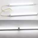 T5 LED Light Fixture 1ft 580lm 5W Frosted Cover, Under Cabinet Lighting, 6500k Cool White, Workbench and Utility Shop Lights, Corded Electric with Built-in ON/Off Switch (Pack of 2)