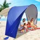 Beach Tent, Beach Awning, 4-6 Person Arch Beach Wind Shade with Double Pole Design. Sun Protection, Portable Tent for Beach, Park, Camping, Barbecue, etc