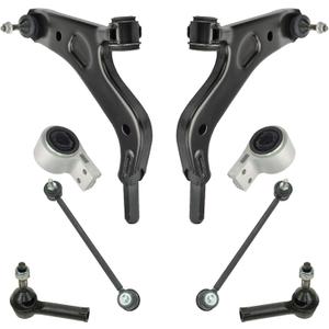 TRQ Front Steering & Suspension Kit Control Arm with Ball Joint Sway Bar Stabilizer Link Tie Rod Compatible with 2008-2009 Ford Taurus Mercury Sable