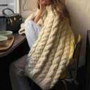 NRTHYE Women's Oversized Cable Knit Sweater Tops Loose Long Sleeves Crewneck Chunky Slouchy Baggy Pullover Sweaters (M)