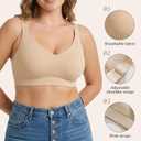 Ga0amm Women's Undergarment Bras Featuring a Wire-Free and Seamless Design, offering Substantial Support(2 Pack) (US, Cup Band, Large, B, D, Praline)
