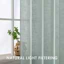 MIULEE Cafe Curtains 36 Inch Length Semi Sheer Light Filtering Half Window Farmhouse Short Linen for Kitchen Bathroom Basement, Rod Pocket Tier 2 Panels W26XL36, Sea Green