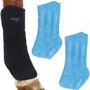NEWGO Horse Ice Pack Reusable Horse Leg Wrap for Injury, Cooling Horse Knee Wrap Full Coverage Leg Ice Boot Cold Pack 1 Wrap with 2 Gel Packs for Knee, Legs, Boots, and Hooves