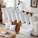 basic home Hotel-Style Goose Feather Down Euro Pillow Insert for Sofa & Bed - 100% Odorless & Plump Cushion Filler - 233TC Cotton with Inner Liner to Prevent Poking (24x24 Inch)