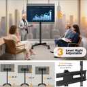 Hemudu Mobile TV Stand for 23-60 Inch LCD LED Flat/Curved Screen TVs, TV Cart Holds up to 77Lbs, Rolling TV Stand with Tilt and Height Adjustable, Pole TV Floor Stand with Wheels Max VESA 400x400mm