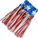 1set Patriotic Tinsel Fringe Garland Banner Red Versatile Decorations for Independence Day Parades School Events and Memorial Day Celebrations, Pack of 4