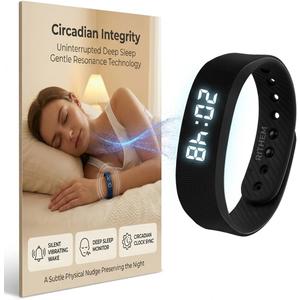 Vibrating Alarm Clock for Heavy Sleepers Vibration Wristband Watch Sleeps Wrist Silent Rise Bands Sleeper Wake up Shock Wearable Wristbands Deaf Band Bracelet Partner Deep Sleep Gadgets(Black)