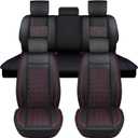 Nilight Car Seat Covers Custom Fit 2009-2024 Ram 1500 and 2010-2024 2500 3500 Crew Cabs Mega Cab Waterproof Leather Cushion for Pickup Truck (Full Set, 2 Front and 3 Rear Seats)