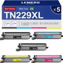 TN229XL High Yield Toner Cartridges Compatible Replacement for Brother TN229 - 5 Pack for HL-L3280CDW MFC-L3780CDW MFC-L3720CDW HL-L3300CDW Printer (TN229XLBK/C/M/Y)