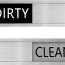 Kichwit Dishwasher Magnet, Stainless Steel Clean Dirty Sign, Magnetic, Works on All Dishwashers, Helps You Know Whether Dishes Are Clean or Dirty, 5.5 x 1.6 Inches, Black and Grey