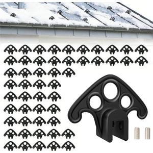 52 Pack Snow Guards for Metal Roofs, Ice & Snow Guard Blocks for Standing Seam Roofs Under 1/2 Inch Width, Includes Set Screws, Plastic Snow Stops Prevent Ice Dams & Damage