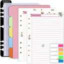 Rancco A5 Planner Inserts to Do List, 90 Pages Colorful 6-Ring Loose-leaf Planner Refills w/Binder Divider, Zipper Pouch, Ruler, Index Tab for Personal Journal, Filofax, Double-sided,Undated,5.58.3"