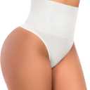 Werena Tummy Control Thong Shapewear for Women Seamless Shaping Underwear High Waist Body Shaper Panties Panty Girdle (Small)