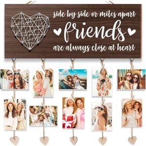 Best Friend Birthday Gift for Women Teen Girls, Mother's Day Picture Frame, Long Distance Friendship for BFF Besties Sister, Photo Holder Hanging Display Collage Frame
