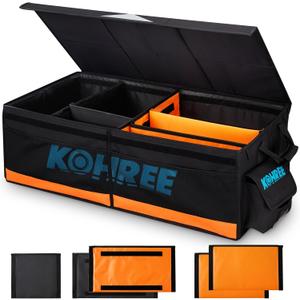 Kohree RV Storage and Organization, Collapsible RV Storage Bag, RV Caddy Organizer for RV Accessories, RV Containers Holds RV Stabilization & Electric Accessories (Orange)