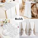 2 Pack 10 Ft Chiffon Table Runner White Gauze Long Table Runners 27x120 Inches Sheer Tulle Table Runner for Rustic Wedding Reception Bridal Shower Decorations Birthday Party