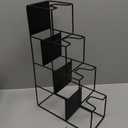 4 Tier Syrup Bottle Holder, 4 Bottle Metal Coffee Syrup Rack, Countertop Syrup Holder for Coffee Bar, Wine Display Storage Shelf, Cabinet Bottle Stand for Syrup, Liquor, Dressing