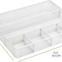 Annova Desk Top Organizer Tray for Office Organization - Metal Mesh - Storage Tray with Dividers for Pens, Desktop Accessories, Bathroom, Kitchen, Makeup and Office Supplies (Large, White)