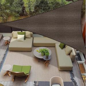 COOLBOYS 12'x 12'x 17' Sun Shade Sail Triangle Brown UV Block Outdoor Shade Canopy Sunshade for Patio Lawn Garden Carport Backyard Deck Pergola