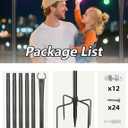 String Light Poles for Outside 4 Pack, 10ft Metal Outdoor String Light Poles for Deck - Ideal for Patio, Garden, Yard, Front Porch Decorations, Black