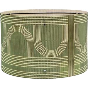 Pendant Lamp Shade, Translucent Bamboo Made, 13.8x9 Inch, Modern Minimalist Style for Living Room, Bedroom (Colorful Pattern)