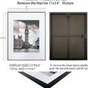 GOmaize Front Loading Black Picture Frame Set of 5,Display pictures 8x10 with mat or 11x14 without mat,Wall and Table Mounting