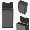 Mbillion Automatic Trash Can - 15 Gallon Motion Sensor Stainless Steel Smart Trash Can With Lid Rectangular Touchless Garbage Can for Kitchen, Bedroom, Home Office - Dark Gray