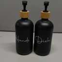 17 oz Hand Soap Dispenser Empty Glass Lotion Pump Bottles, Refillable Liquid Dish Soap Bottles for Bathroom, Kitchen Sink, Black, 2 Pack
