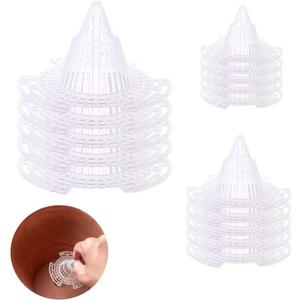 15 Pack Flower Pot Hole Mesh Pad Plastic Cone Bottom Grid Gasket Drain Mat Cover Drainage Screen for Plants Bonsai Gardening Breathable Hydrophobic Anti-Rot Root Prevent Soil Leakage