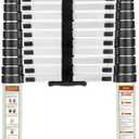 RIKADE Telescopic Ladder, 20.34FT Aluminum Telescoping Ladder with Stable Hook and Non-Slip Feet, Portable Extension Ladder for Household and Outdoor Working, Max Load 330lbs, Aluminum