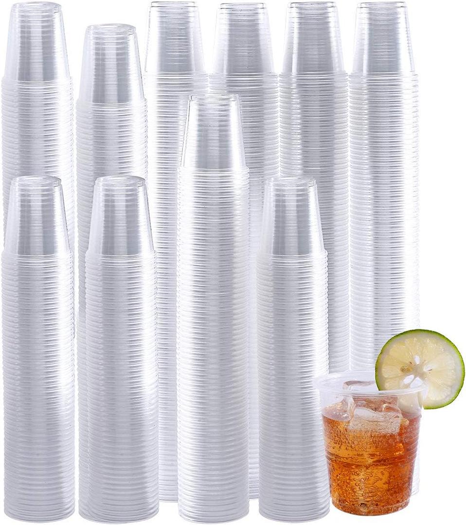 3oz Disposable Plastic Cups 500 Pack,Small Mouthwash Cups, Bulk Sample Tumblers for Home, School, Office, Parties, or Commercial Use (clear-500pack-3oz)