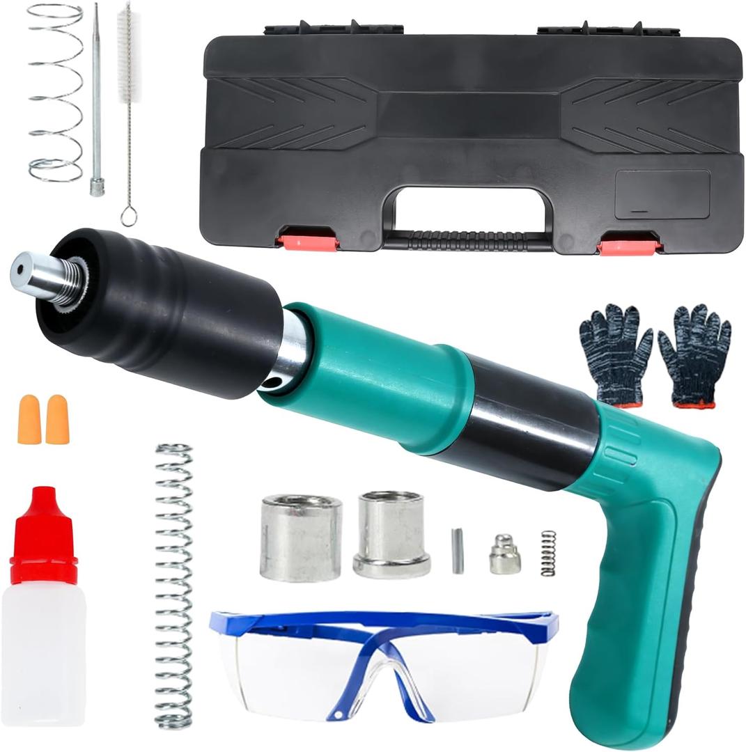 Concrete Nail Gun Kit,5 Speed Adjustable Manual Nail Gun for Concrete, Nail Wall Shooting Machine Fastening Tool for Red Brick Walls, Concrete Walls, Household Decor