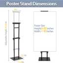 2PACK Poster Stand Adjustable Poster Holder Stand, Foam Board Stand for Display, Heavy Duty Pedestal Sign Holder, Metal Stand for Display Board Up to 83"