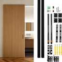 Trackless Sliding Ghost Door Kit, 59 in Concealed Barn Hardware | Trackless Concealed Glide, Nylon Silent Rollers, Dual-Wheel System, 176 Lb Load, Complete Hardware Set for Installation