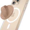 Magnetic Phone Grip Holder Compatible with MagSafe, Ultra Thin Silicone Finger Loop Ring Magnetic Grips for Back of Phone for iPhone Pro Max/Plus/16/15/14/13/12 Series, Dune Brown