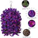Artificial Bougainvillea Faux Flowers Plants Baskets for Outdoor Outside Decoration, 3PCS Fake Silk Flowers Long Trailing Vines UV Resistant Realistic for Front Door Porch Patio (Dark Purple Fuchisa)