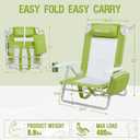 Old Bahama Bay Backpack Beach Chair, Aluminum Lightweight Reclining 5-Position Lounge Chair for Adults Heavy Duty Support 400 LBS Portable Folding with Cooler Bag Camping Chair for Sand Outdoor