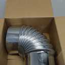 Hicarer 1 Pcs 4 Inch 90 Degree Galvanized Dryer Elbow Vent Tube Connector Adjustable Dryer Vent Elbow Connector for 4" HVAC Duct Pipe Hose Ductwork