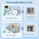 Portable Air Conditioners, Swamp Cooler Portable AC Unit with Removable 2.6 Gal Water Tank, Windowless Evaporative Air Cooler with 3 Speeds for Bedroom & Office, Fast Cooling Portable AC for Home Use