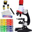 Science Kits for Kids Beginner Microscope with LED 100X 400X and 1200X-Include Sample Prepared Slides (1)