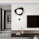 Large Wall Clock for Living Room Decor 16 Inch Black Modern Decorative Pendulum Wall Clock Non Ticking Battery Operated for Bedroom Kitchen Office Big Silent Metal Clock for Home Decor