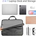 Lap Desk - Portable Laptop Desk Fits up to 15.6 inch Laptops, Wrist Pad, Storage Function, Tablet & Phone Holder, Laptop Stand for Home Office Study (Black & Dark Gray)