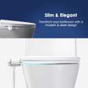 INUS Dual Nozzle Bidet Attachment for Existing Toilets Seat,Slim Non-Electric Bidet Toilet Seat Attachment with Easy-to-Hold Design Control-White Color