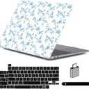 LanBaiLan Compatible for MacBook Pro 13 with Touch Bar 2022 2021 2020 2019 2018 2017 2016 Release M1 M2 A2338 A2289 A2251 A2159 A1989 A1706 A1708 Protective Case & Keyboard Cover, Engraved Floral
