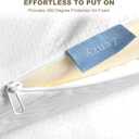 Zenzy 3" Twin Bamboo Mattress Topper Cover, Oeko-TEX Certified, Ultra-Soft Zippered Topper Protector with Adjustable Straps, Washable (Cover Only)