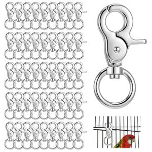 50PCS Trigger Snap Hooks, Heavy Duty Swivel Lobster Clasps, Zinc Alloy Metal Clasps for Pet Cage Dog Leash Keychain DIY